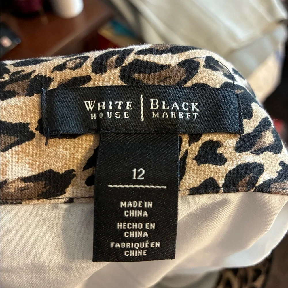 White House Black Market Black With Multicolor Stripe Knit Mini Skirt Size 12